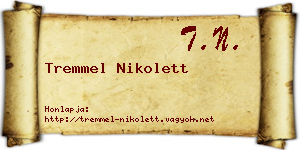 Tremmel Nikolett névjegykártya